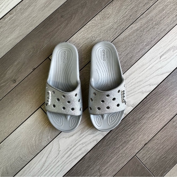 Crocs Unisex Classic Glitter Slides | Size: W10 M8 | Excellent Condition - Picture 1 of 8